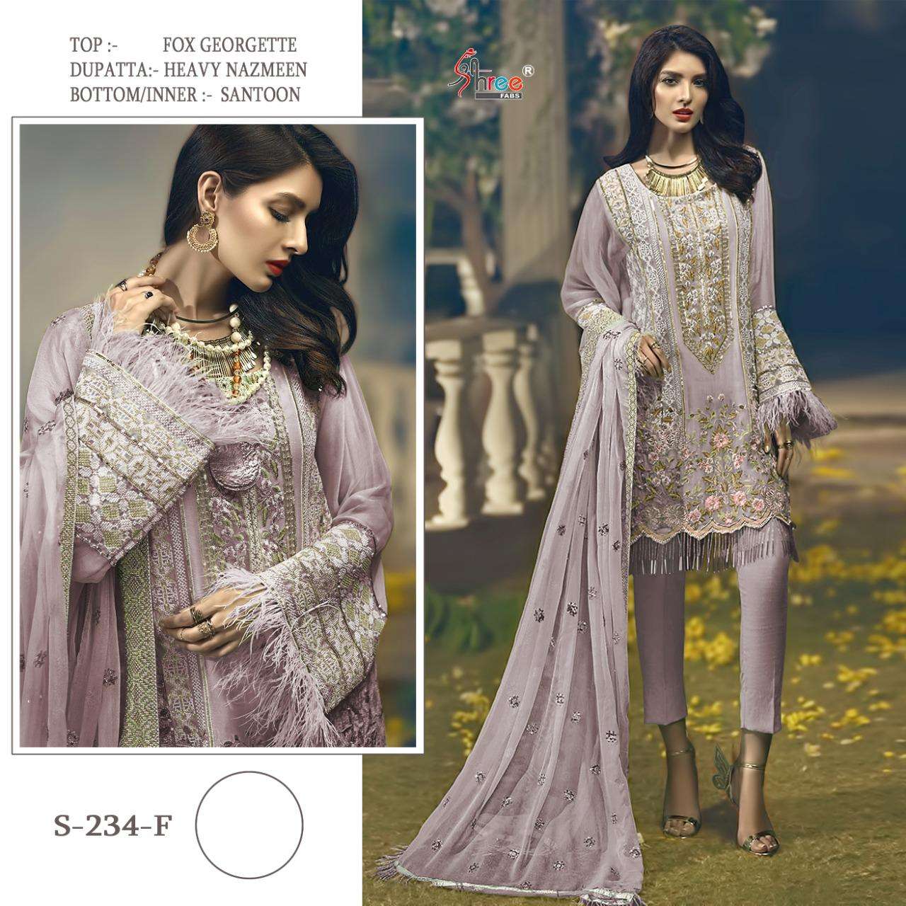 SHREE FABS S 234 COLOR PAKISTANI DRESSES WITH NAZNEEN DUPATTA