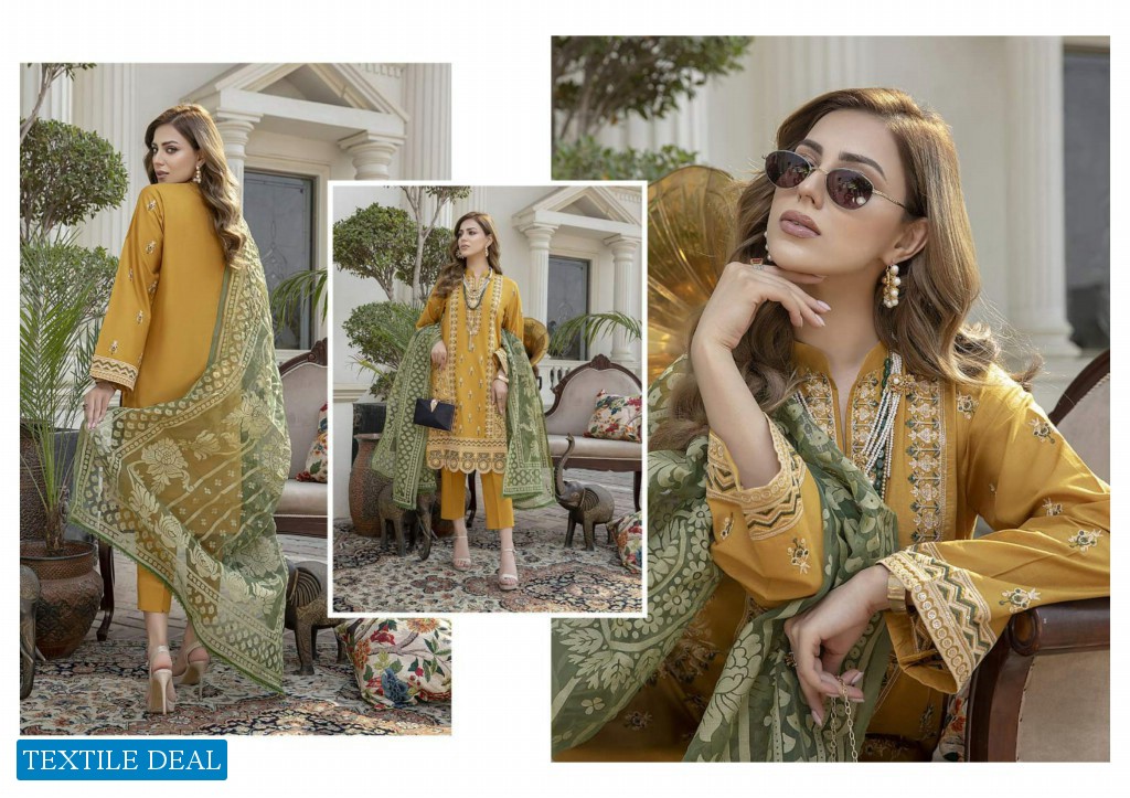 ZS Kalyan Burn Out Embroidered Dupatta Original Pakistani Dress