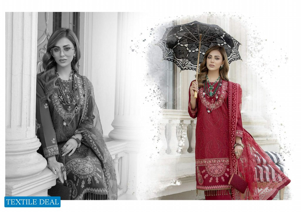 ZS Kalyan Burn Out Embroidered Dupatta Original Pakistani Dress