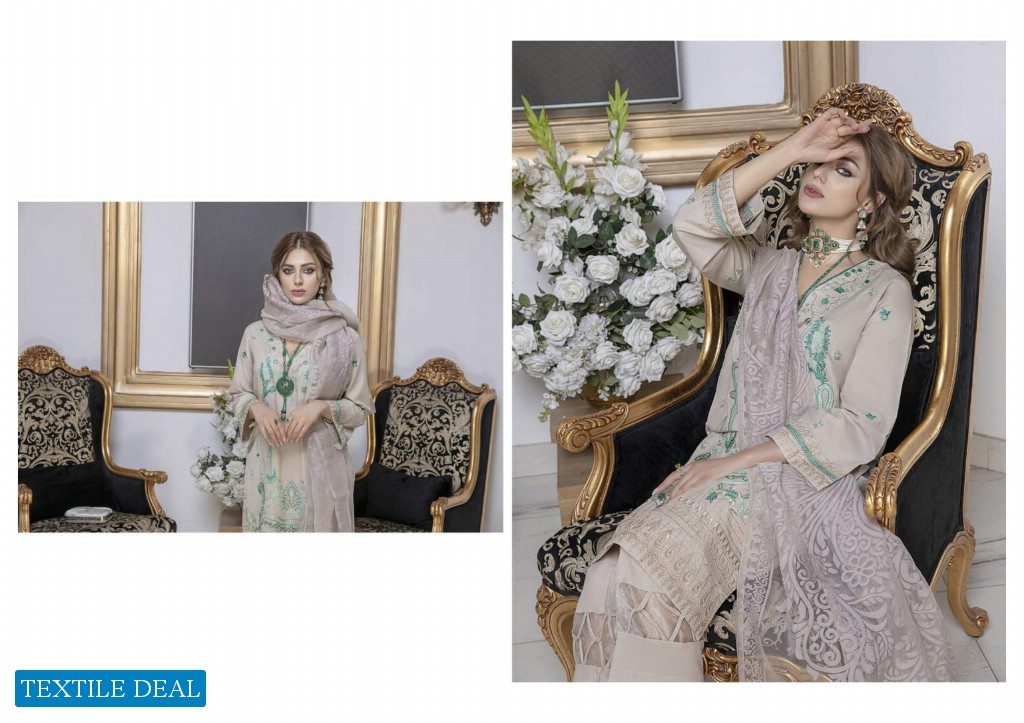 ZS Kalyan Burn Out Embroidered Dupatta Original Pakistani Dress