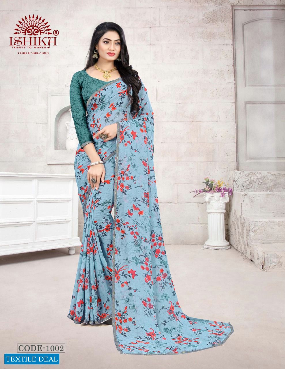 Ishika Charu Border Vol-1 Wholesale Weightless Fabrics Sarees