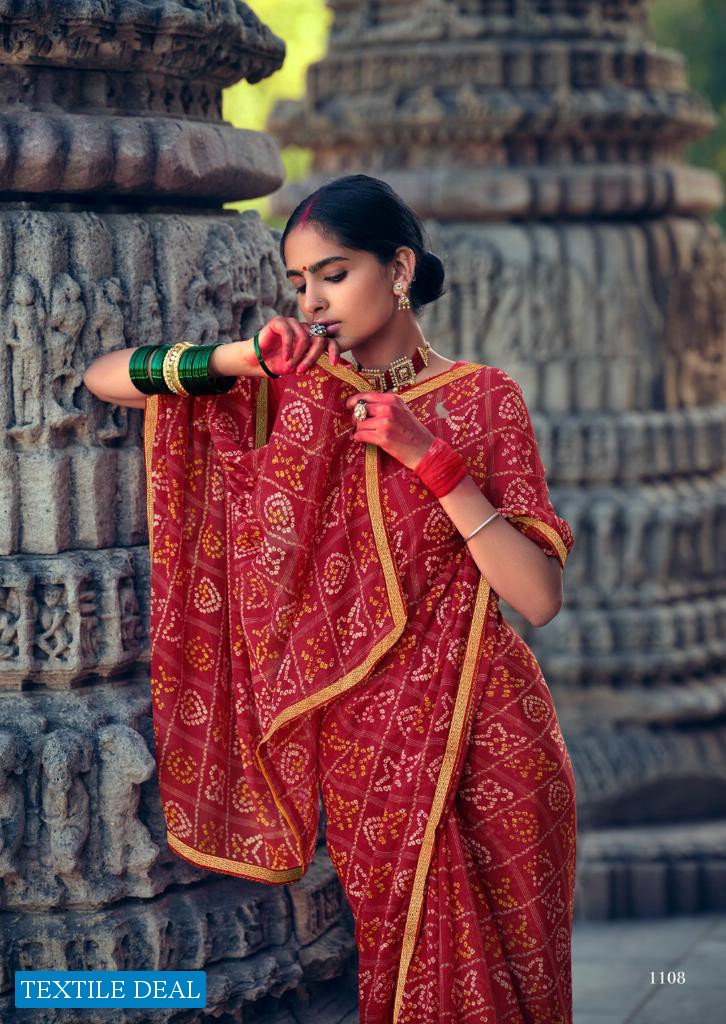 KASHVI MISHKA CHIFFON BANDHEJ PRINTED DAILY WEAR SAREES