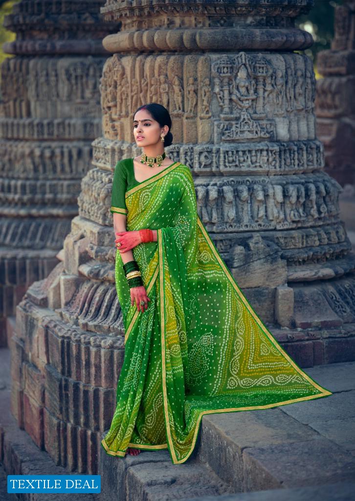 KASHVI MISHKA CHIFFON BANDHEJ PRINTED DAILY WEAR SAREES