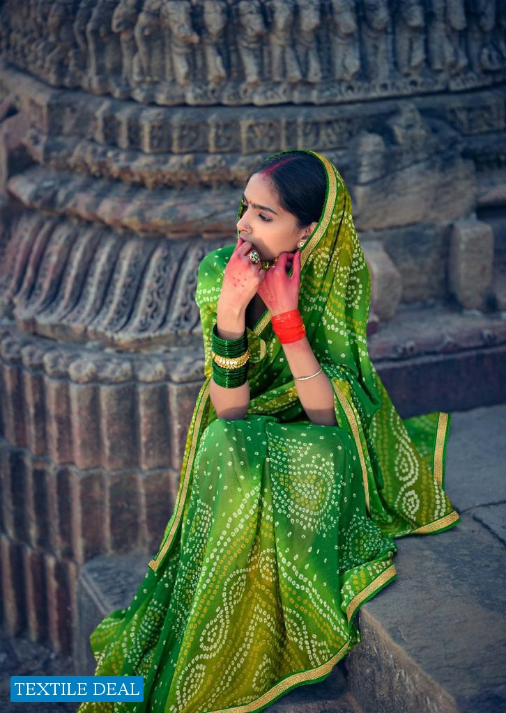 KASHVI MISHKA CHIFFON BANDHEJ PRINTED DAILY WEAR SAREES