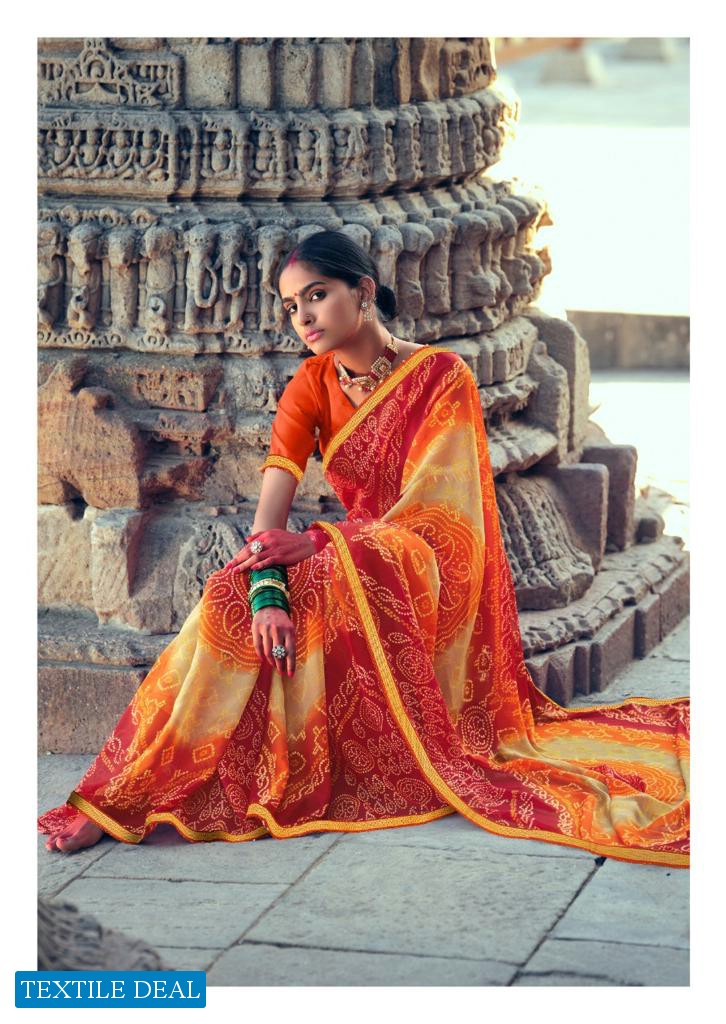 KASHVI MISHKA CHIFFON BANDHEJ PRINTED DAILY WEAR SAREES