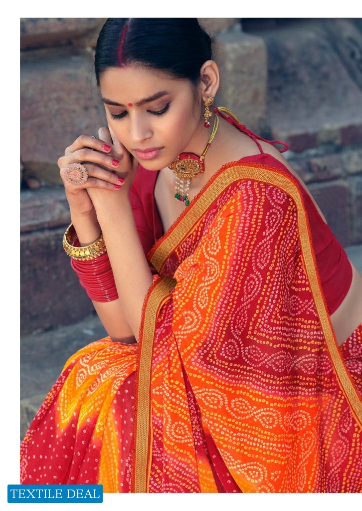 KASHVI MISHKA CHIFFON BANDHEJ PRINTED DAILY WEAR SAREES