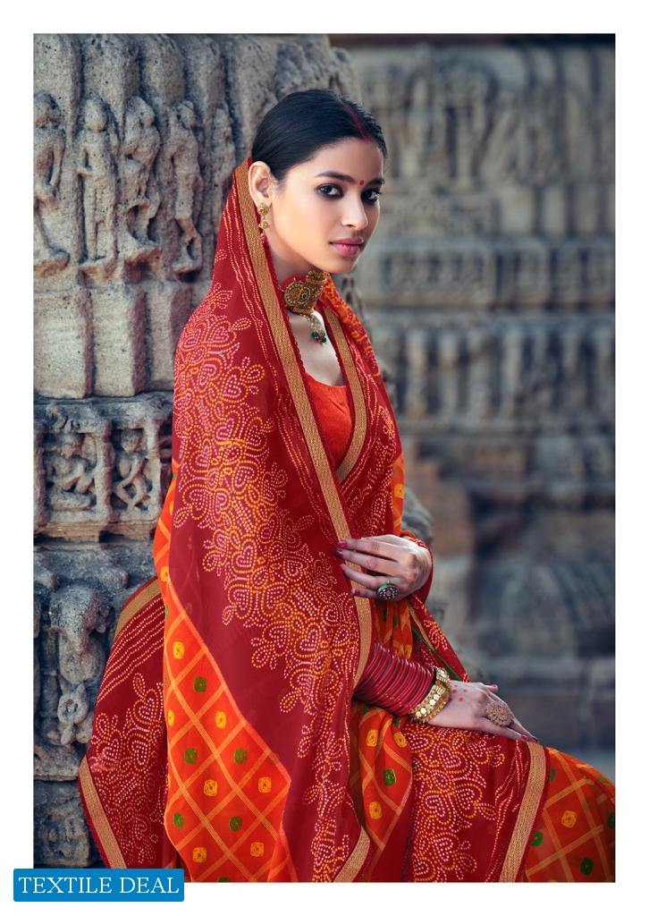 KASHVI MISHKA CHIFFON BANDHEJ PRINTED DAILY WEAR SAREES