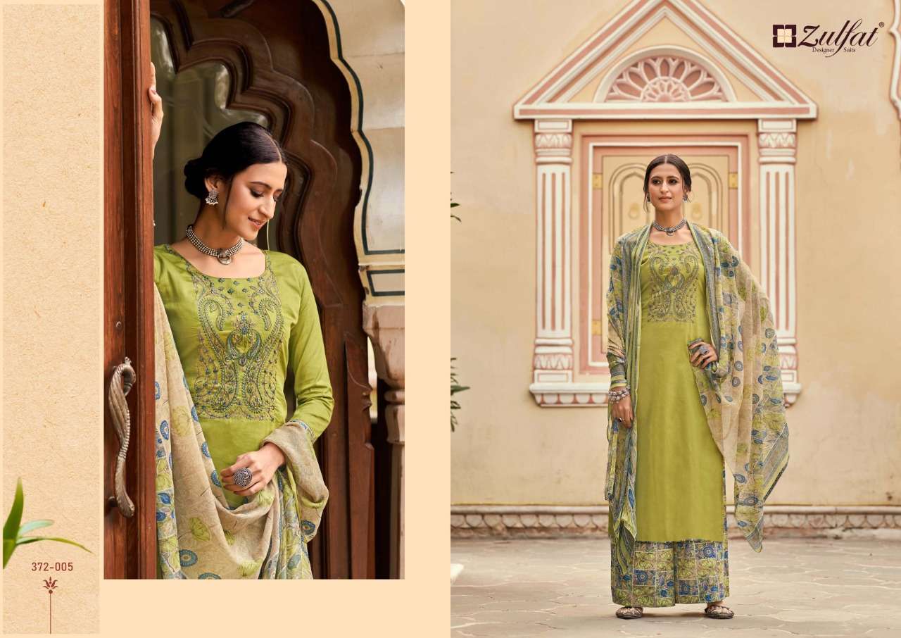 ZULFAT DESIGNER SIMRAN JAM COTTON SUITS WITH 3MTR BOTTOM