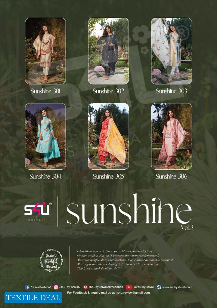 S4u Sunshine Vol-3 Wholesale Full Stitched Dress