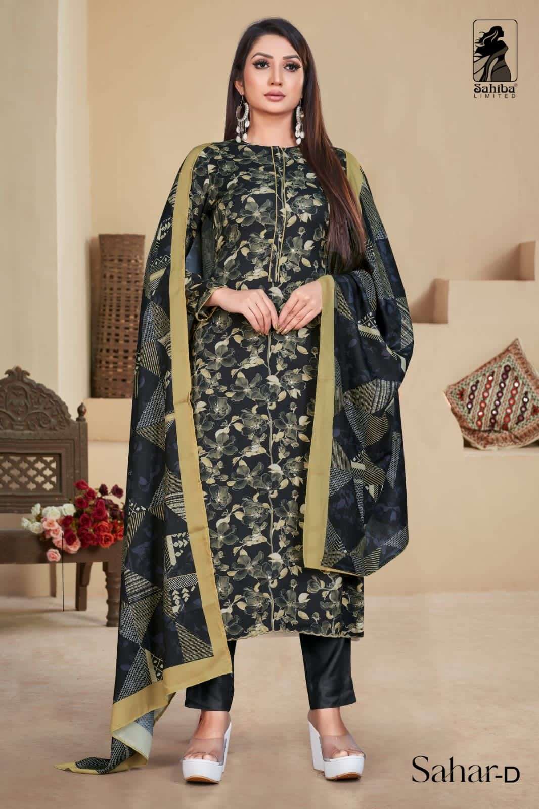 SAHIBA SAHAR COTTON SATIN SALWAR KAMEEZ DESIGN NON CATALOG