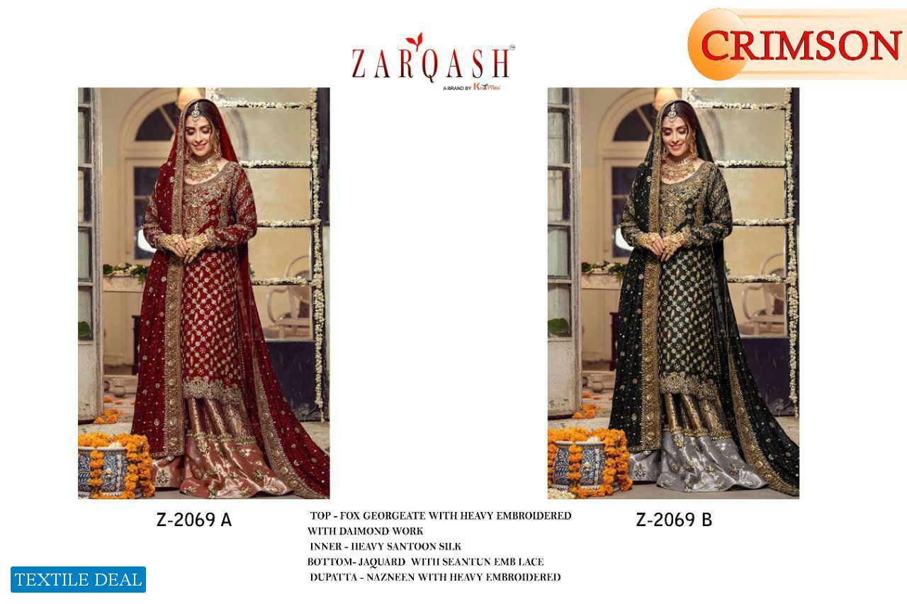 Zarqash Crimson Z-2069 Wholesale Pakistani Concept Dress