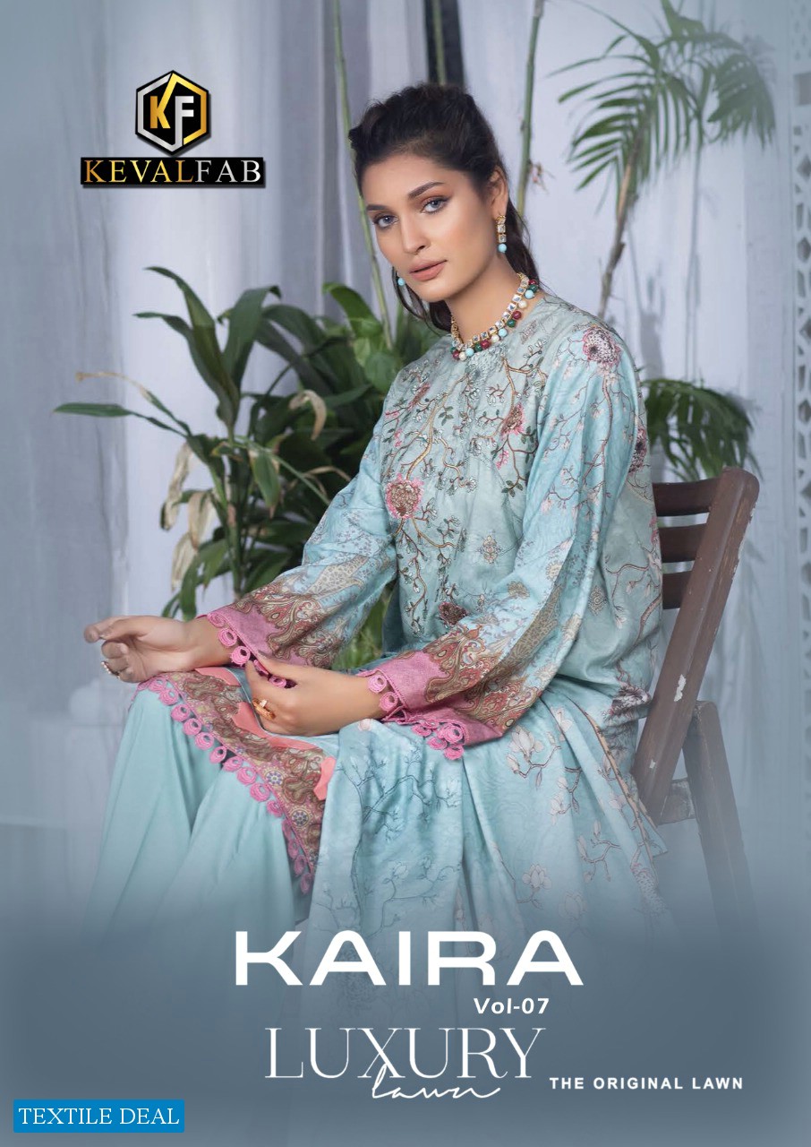 Keval Fab Kaira Vol-7 Wholesale Exclusive Lawn Dress Material