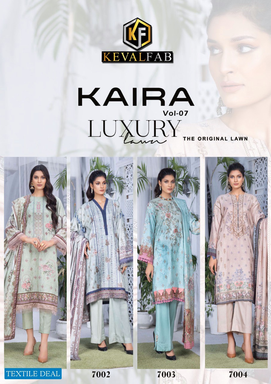 Keval Fab Kaira Vol-7 Wholesale Exclusive Lawn Dress Material