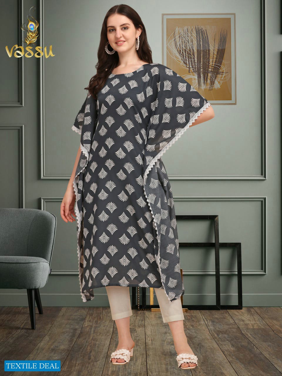 Vassu Suzi Kaftan Vol-1 Wholesale Kaftan Top With Pants