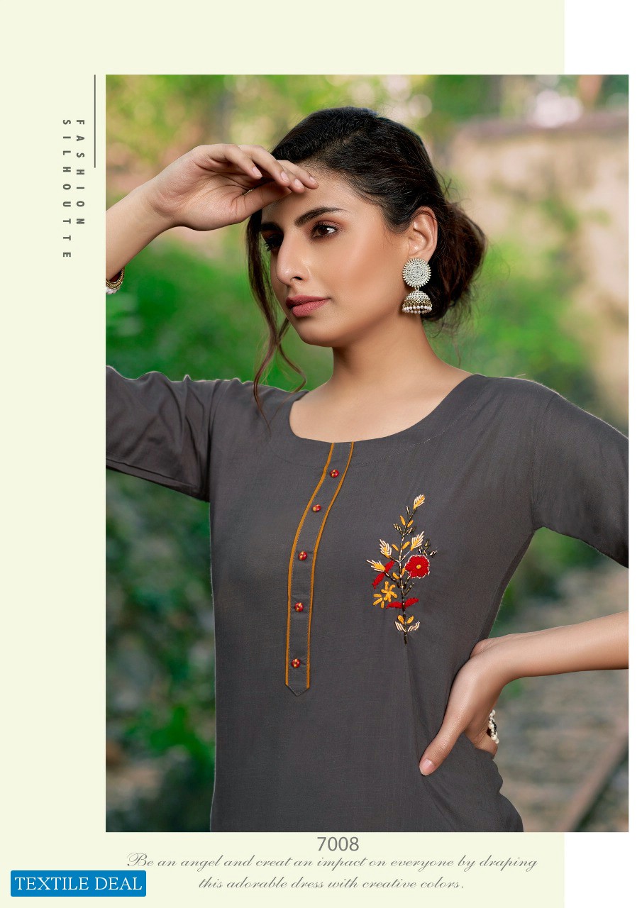 Parra Vastram Vol-7 Wholesale Long Reyon Long Kurtis