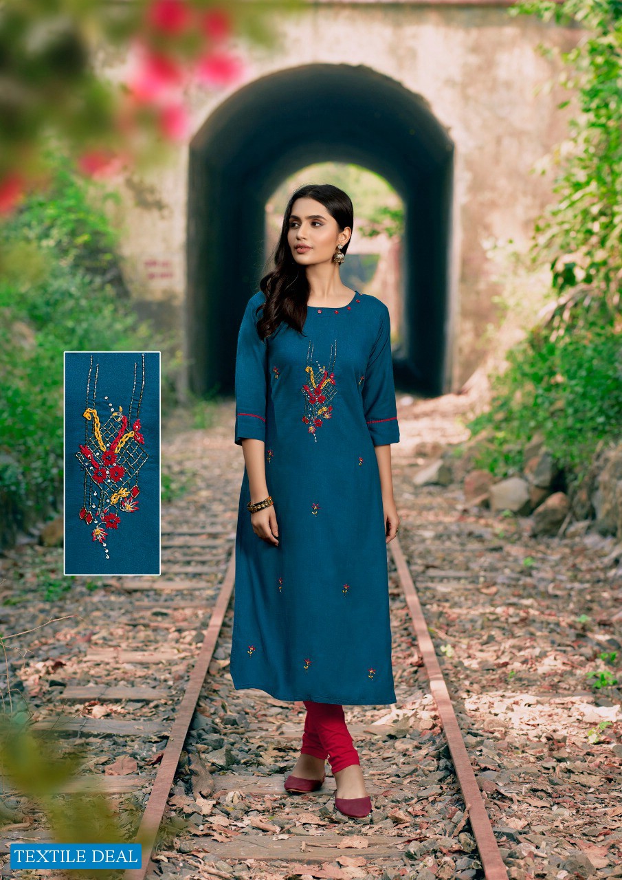 Parra Vastram Vol-7 Wholesale Long Reyon Long Kurtis