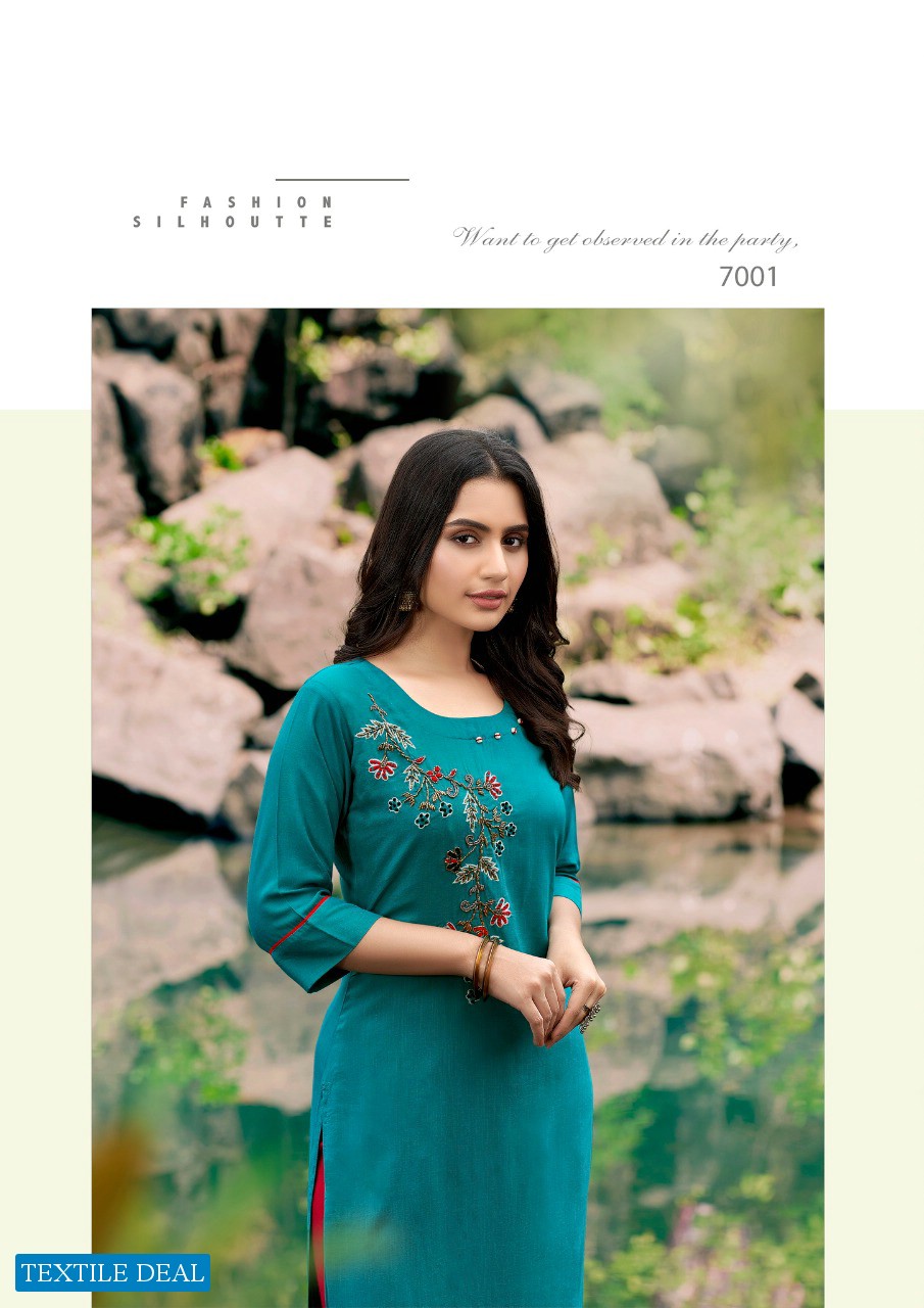 Parra Vastram Vol-7 Wholesale Long Reyon Long Kurtis