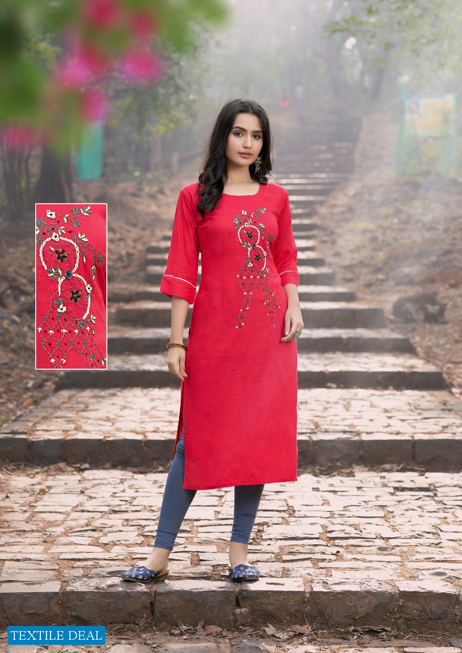 Parra Vastram Vol-7 Wholesale Long Reyon Long Kurtis