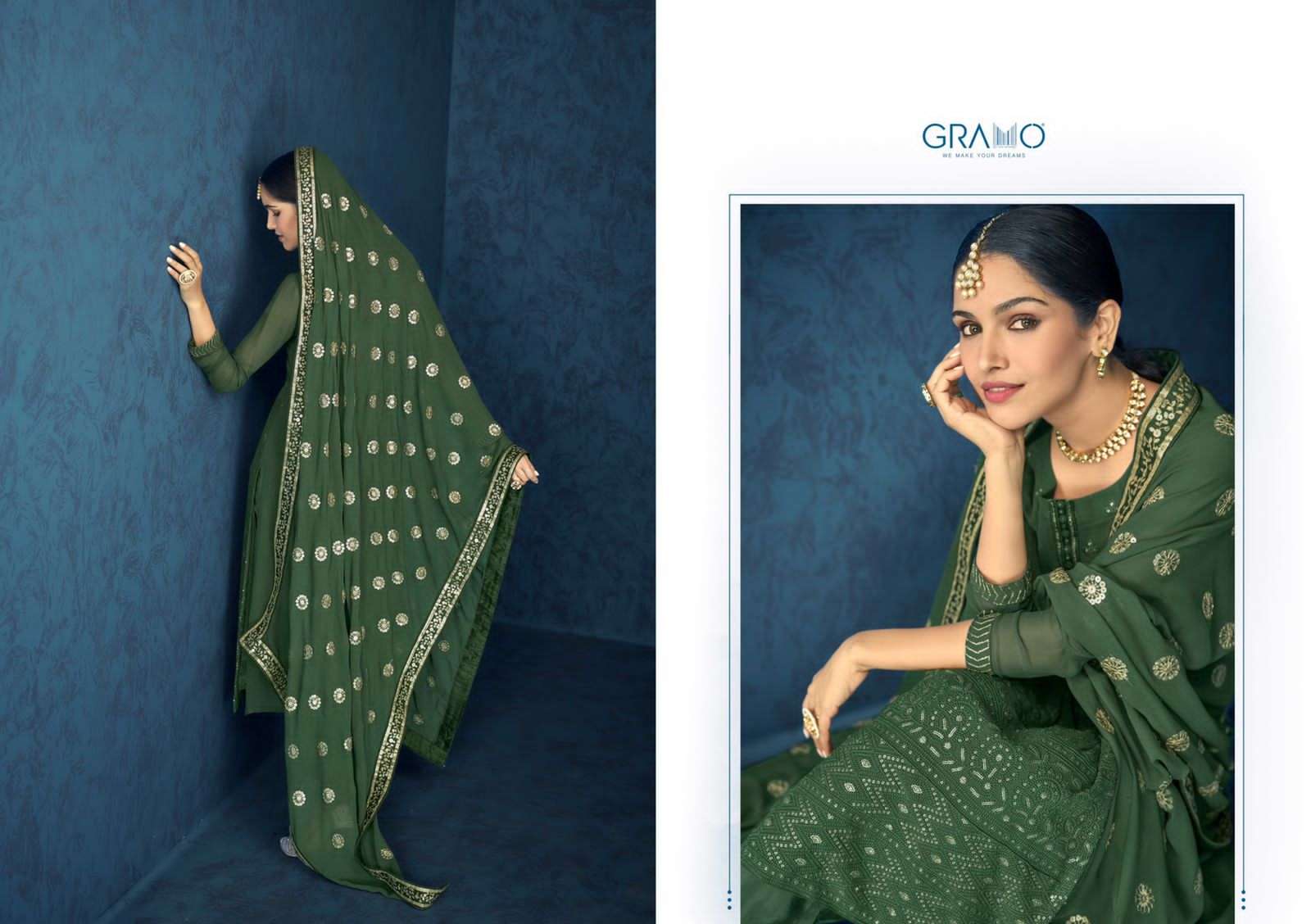 GRAMO PRESENT KASEESH VOL 1 GEORGETTE FULL STITCH WEDDING SALWAR KAMEEZ