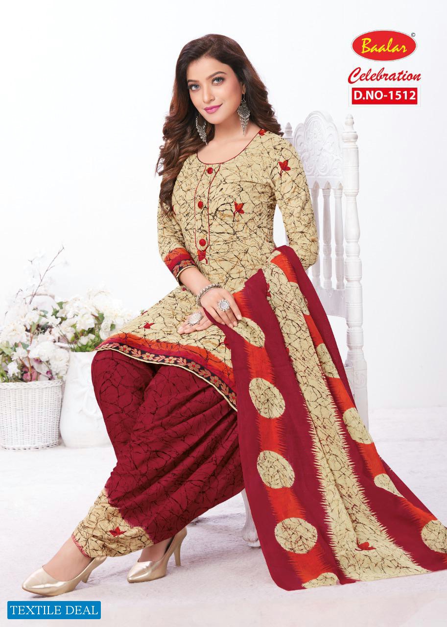 Baalar Celebration Patiyala Special Vol-15 Wholesale Pure Cotton Dress Material