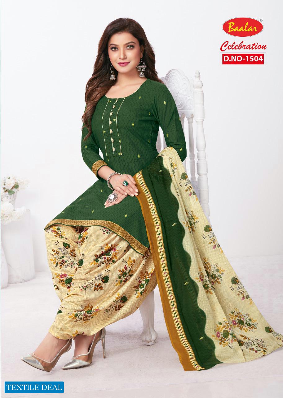 Baalar Celebration Patiyala Special Vol-15 Wholesale Pure Cotton Dress Material