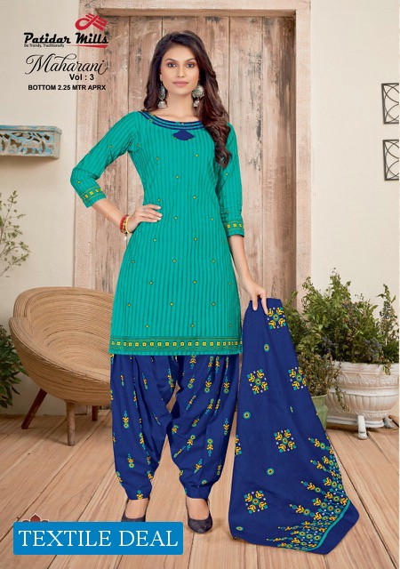 Patidar Maharani Vol-3 Wholesale Pure Cotton Dress Material