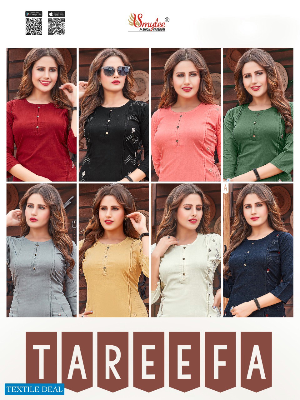 SMYLEE TAREEFA BY RUNG SLUB WITH MANUAL WORK DAILY WEAR KURTIS