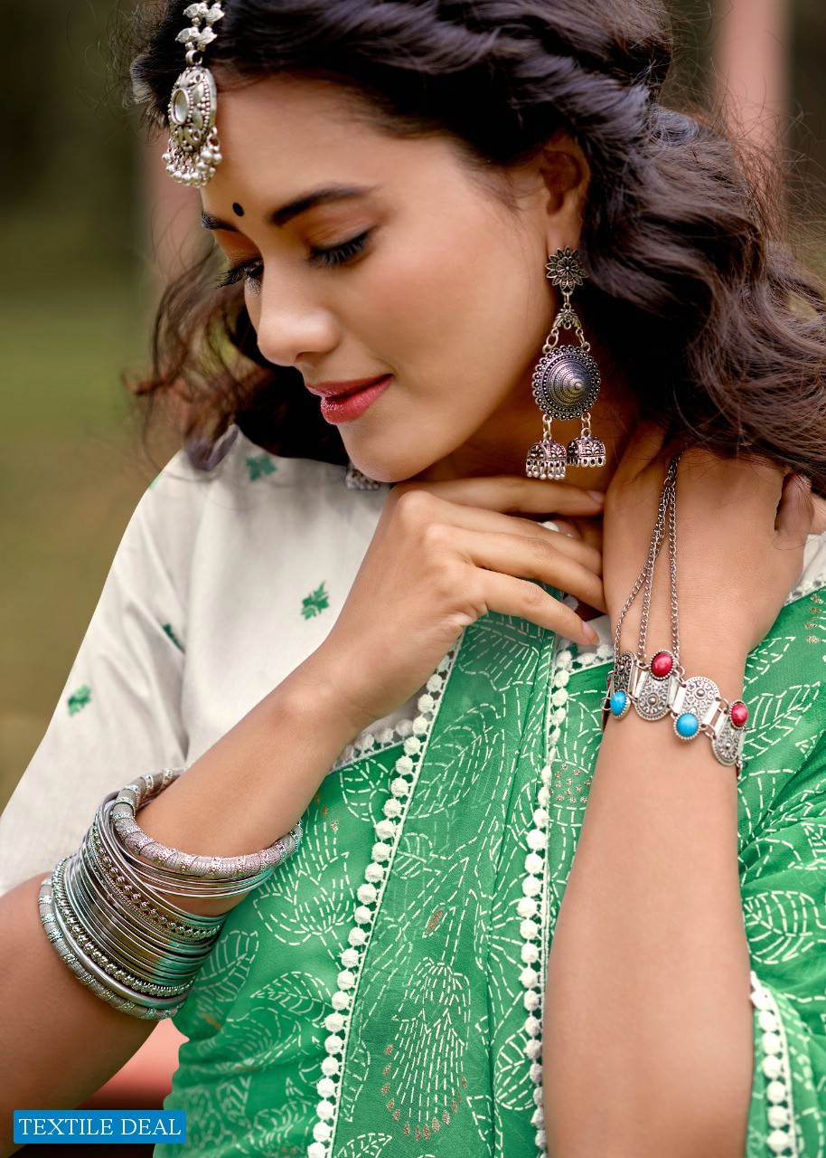 AKANSHA BY KASHVI GEORGETTE DESIGNER SAREE WITH RESHAM WORK BLOUSE