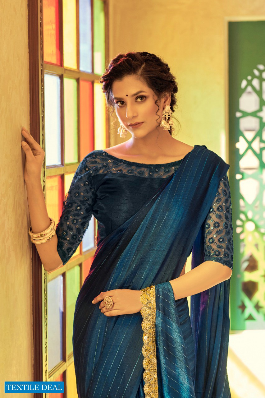 YNF Rainbow Schiffli Wholesale Schiffli Embroidered Blouse Sarees