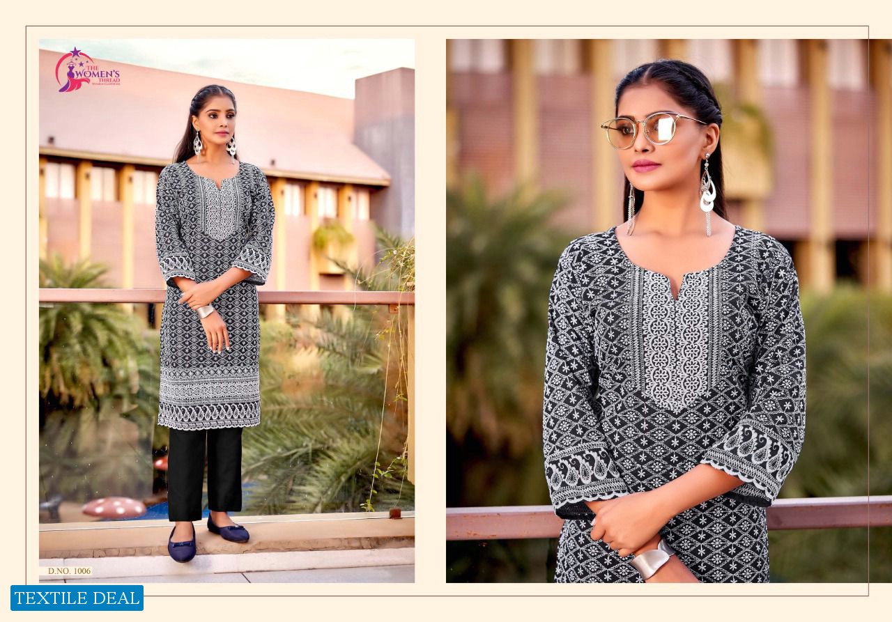 The Women Thread Aarambh Wholesale Special Schiffli work Kurtis