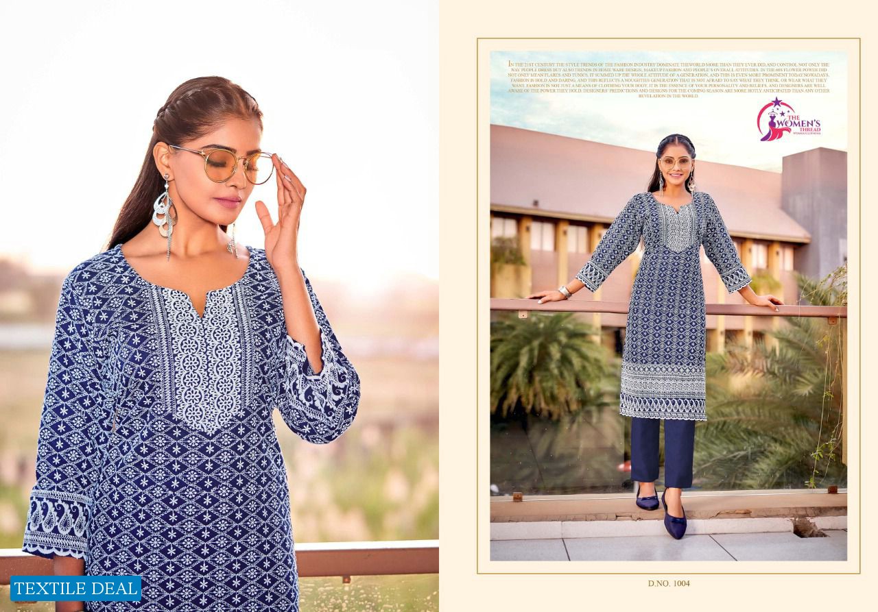 The Women Thread Aarambh Wholesale Special Schiffli work Kurtis