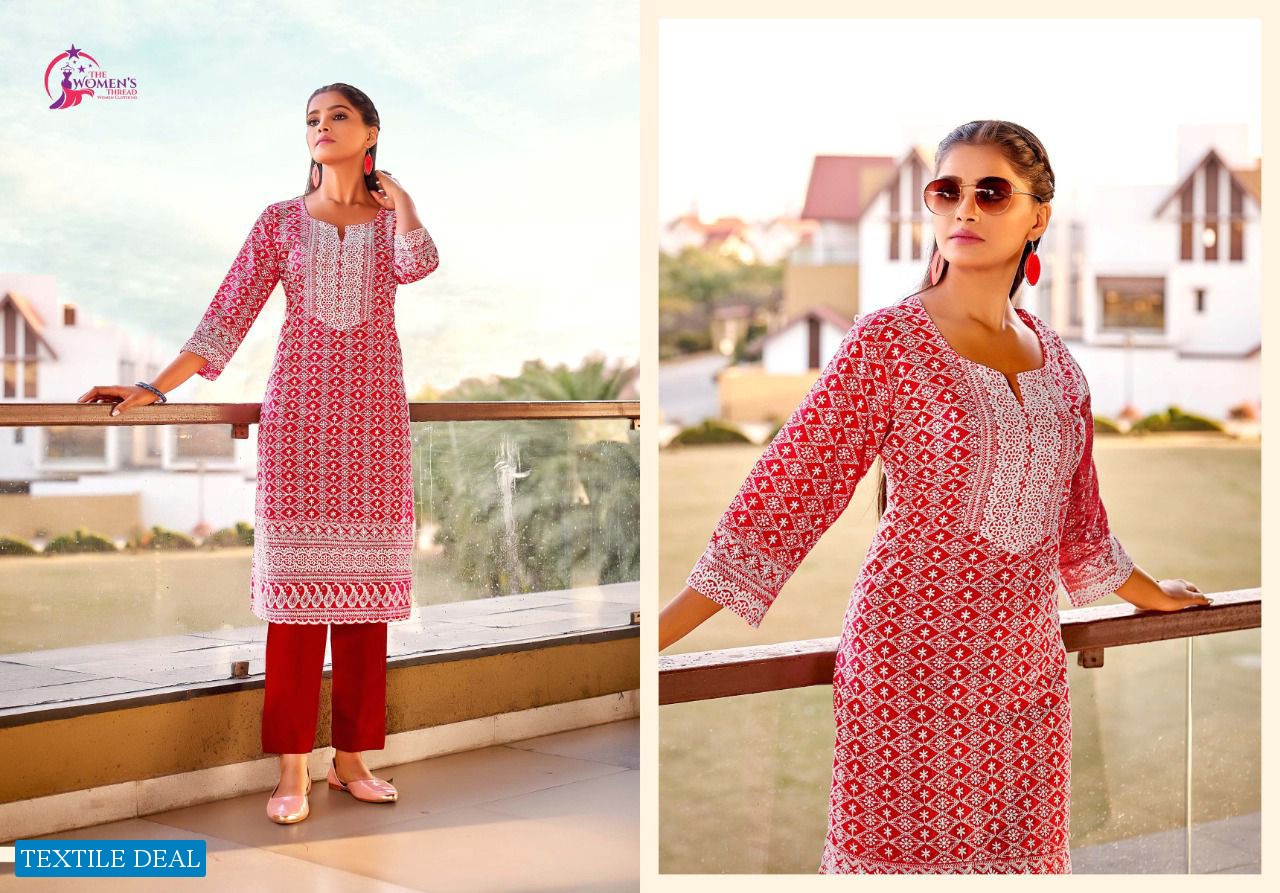The Women Thread Aarambh Wholesale Special Schiffli work Kurtis