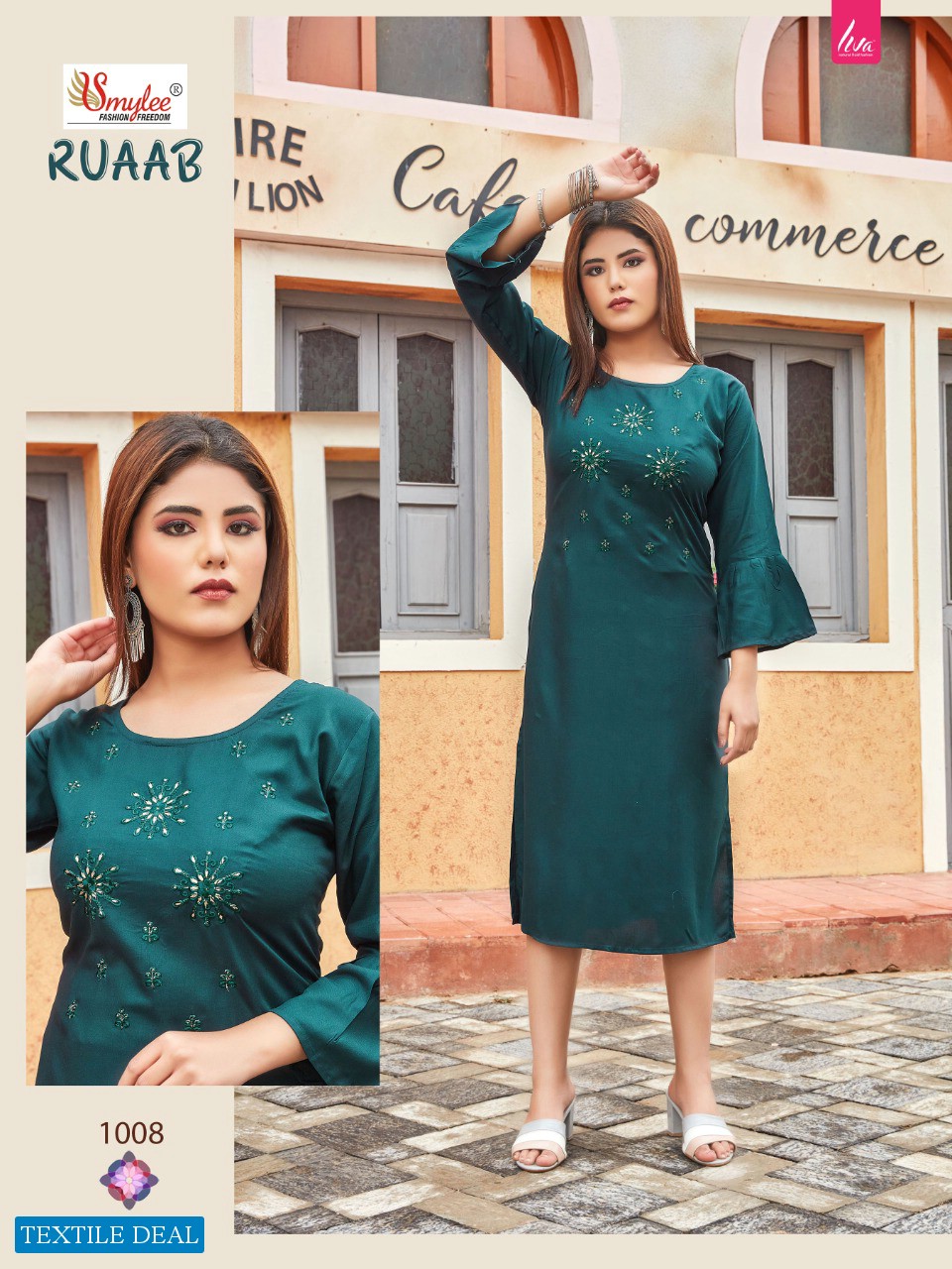Smylee Ruaab Wholesale reyon Long Kurtis Catalogs