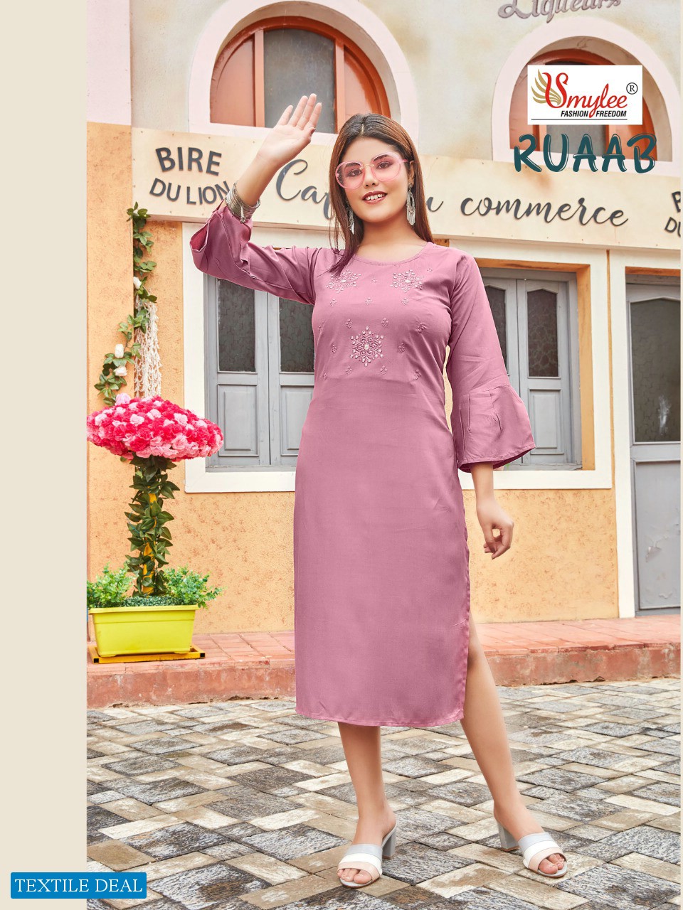 Smylee Ruaab Wholesale reyon Long Kurtis Catalogs