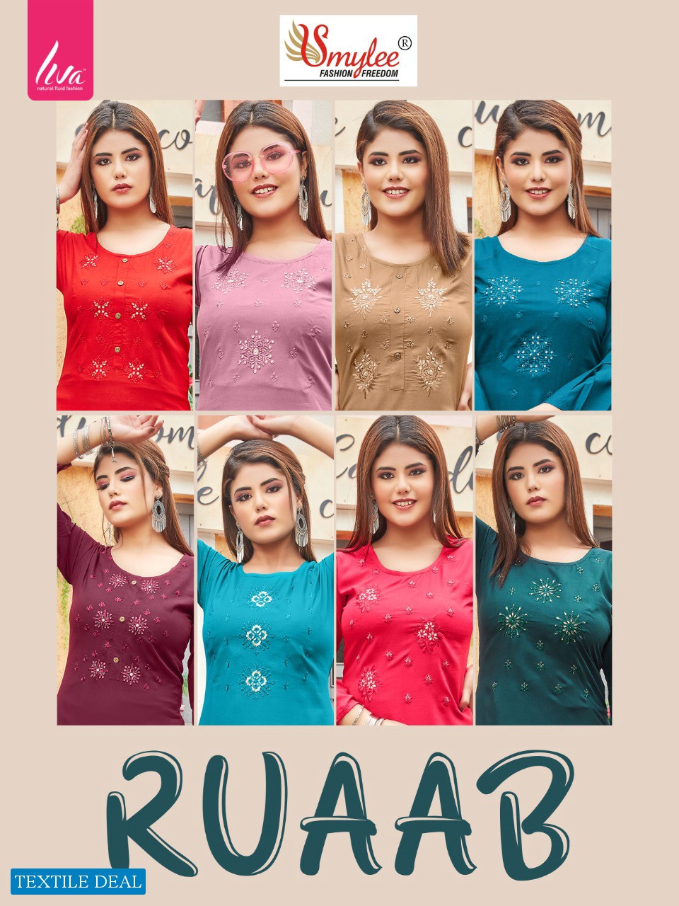 Smylee Ruaab Wholesale reyon Long Kurtis Catalogs