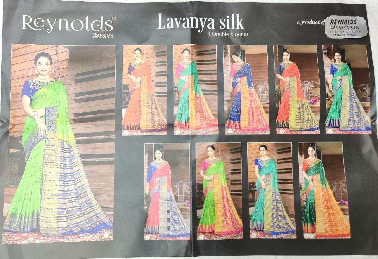 REYNOLDS SAREE LAVANYA SILK ELEGANT SAREE WITH DOUBLE BLOUSE CONCEPT