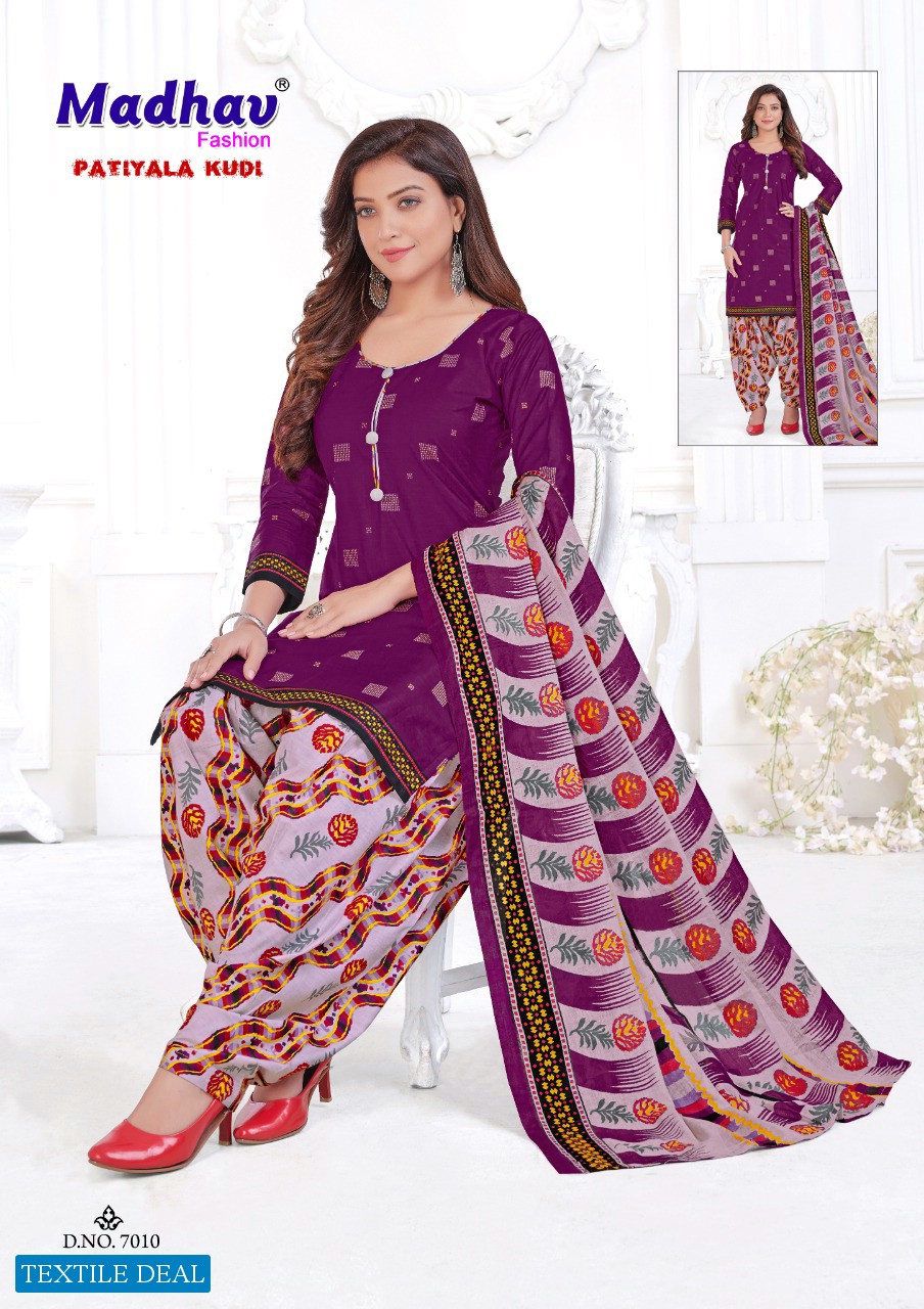Madhav Patiyala Kudi Vol-7 Wholesale Pure Cotton Dress Material