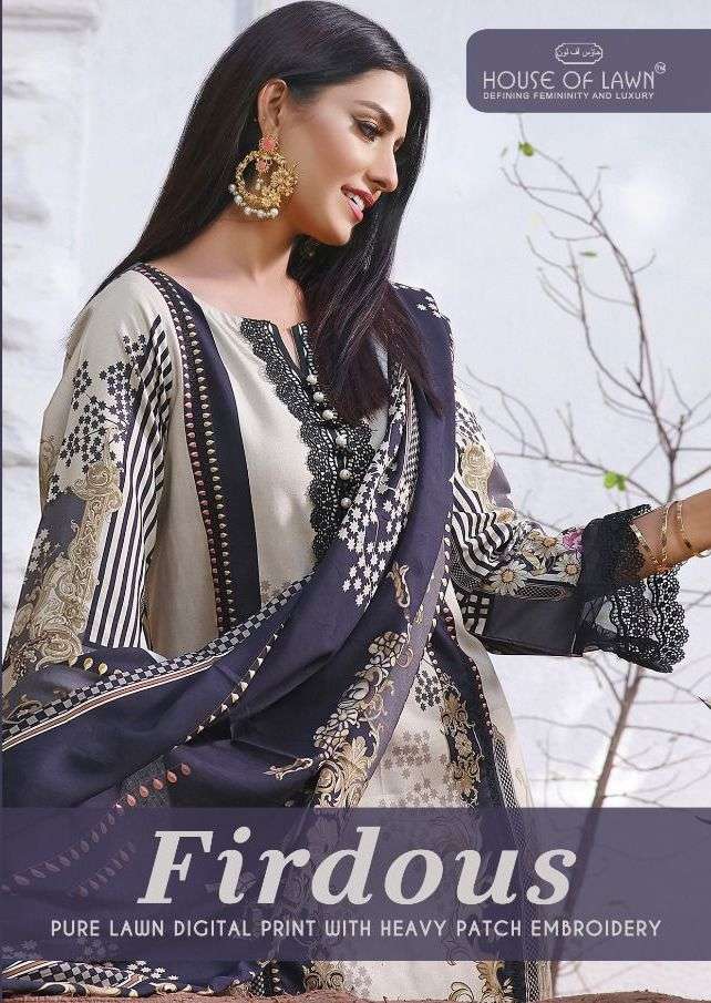 HOUSE OF LAWN FIRDOUS PURE LAWN PAKISTANI SUMMER DRESS MATERIALS