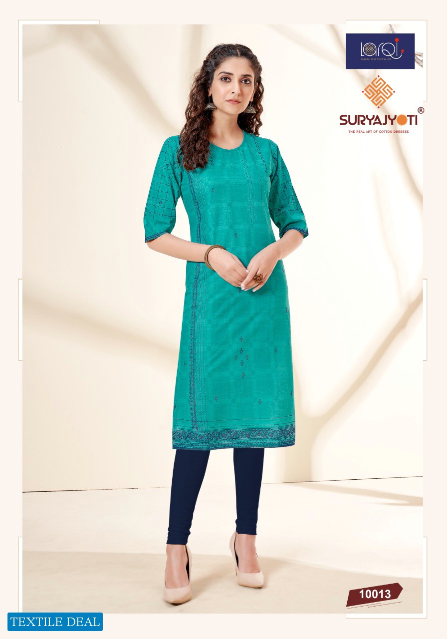 Suryajyoti Pehel Vol-10 Wholesale Long Kurti Catalogs
