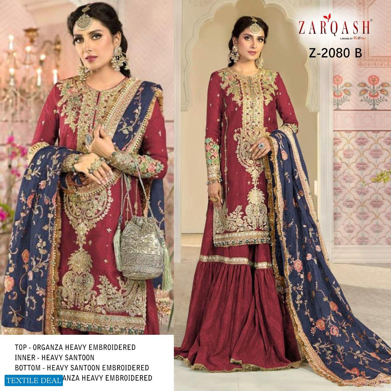 Zarqash Mariya B Mbroidered Vol-2 Wholesale Pakistani Concept Dress
