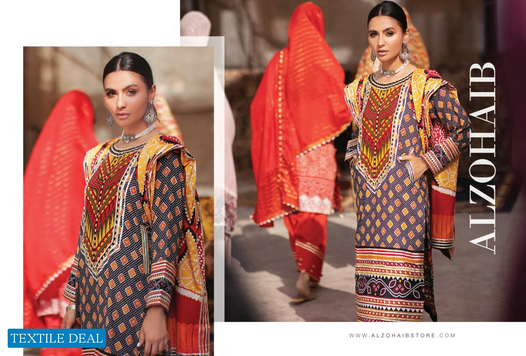 Alzohaib Monsoon Chunri Heritage Series Wholesale Branded Pakistani Suits
