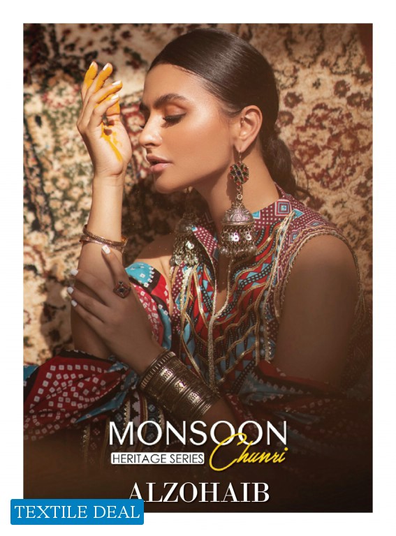 Alzohaib Monsoon Chunri Heritage Series Wholesale Branded Pakistani Suits