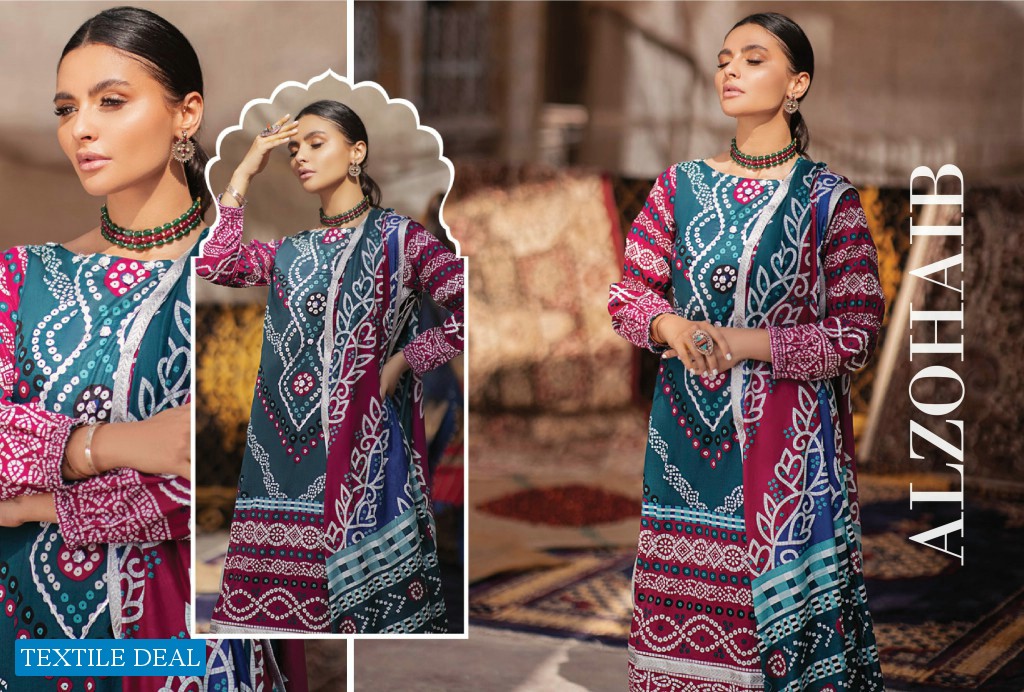 Alzohaib Monsoon Chunri Heritage Series Wholesale Branded Pakistani Suits