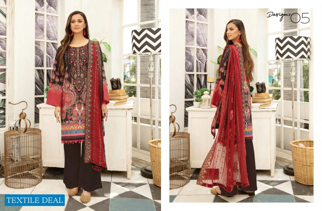 Adans Libas Hareer Digital Printed And Embroidered Suvic Chiffon Dupatta