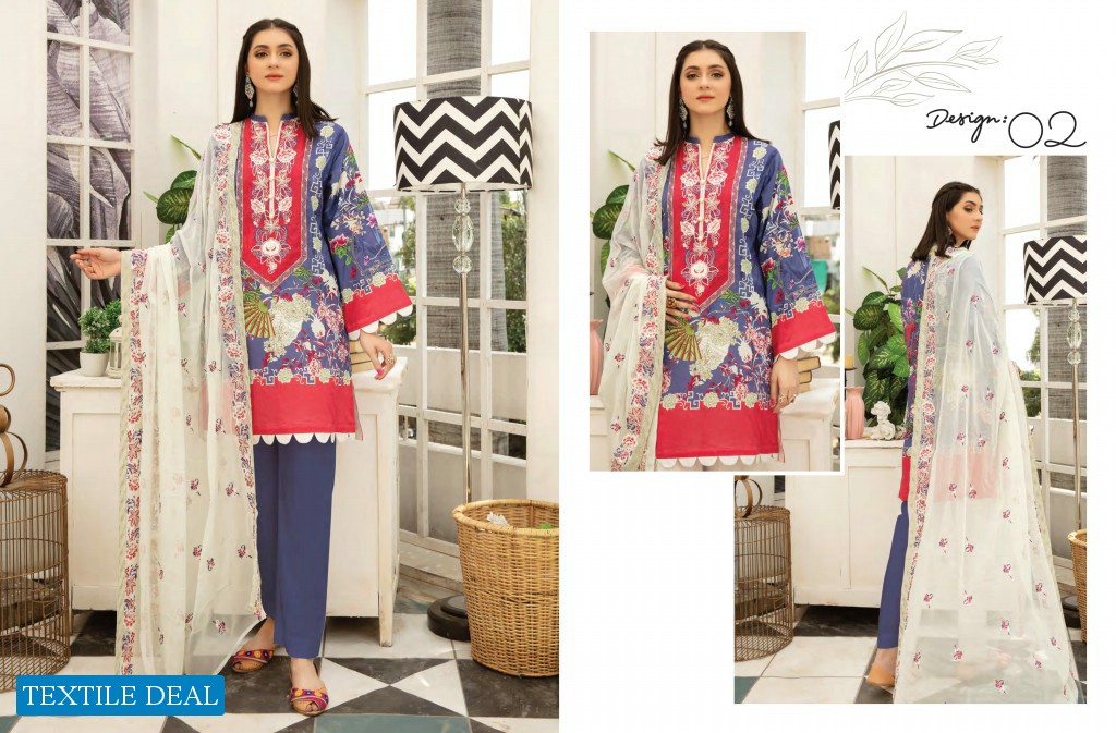 Adans Libas Hareer Digital Printed And Embroidered Suvic Chiffon Dupatta