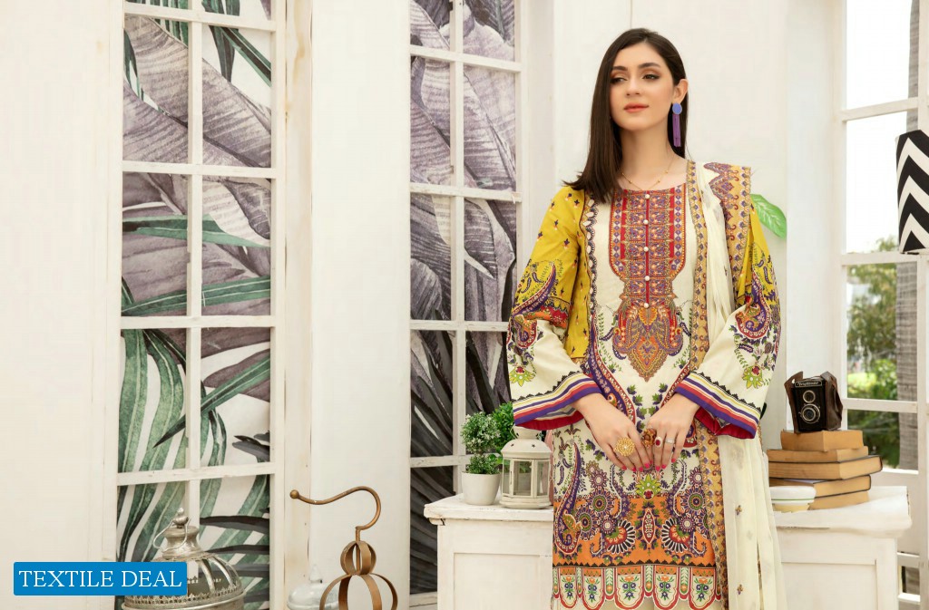 Adans Libas Hareer Digital Printed And Embroidered Suvic Chiffon Dupatta