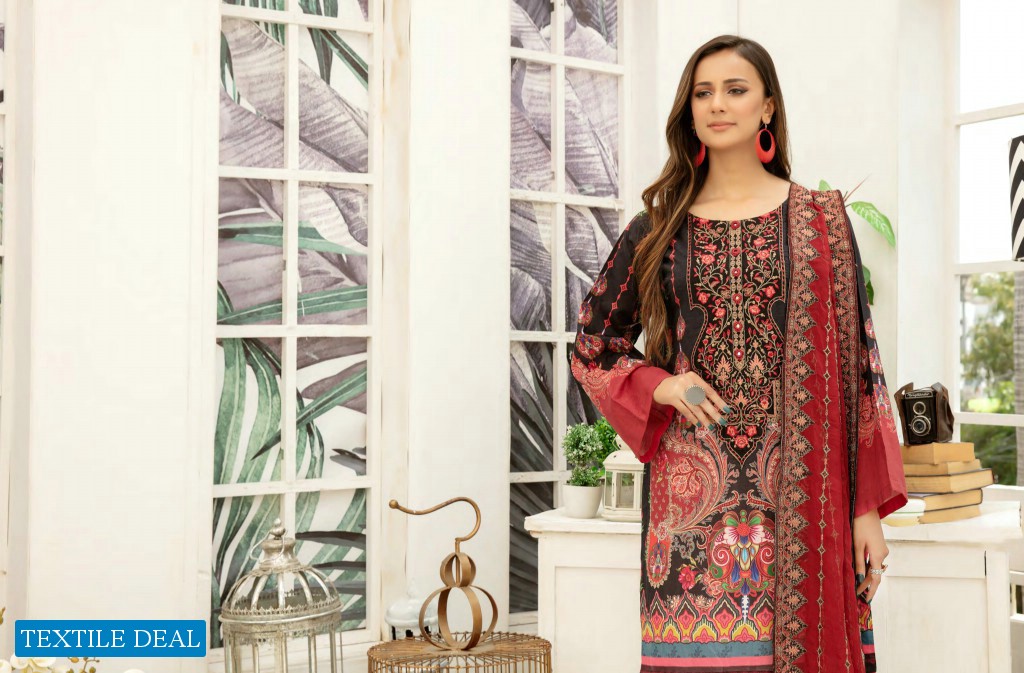 Adans Libas Hareer Digital Printed And Embroidered Suvic Chiffon Dupatta