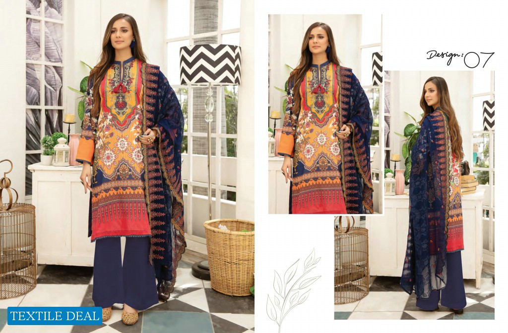 Adans Libas Hareer Digital Printed And Embroidered Suvic Chiffon Dupatta