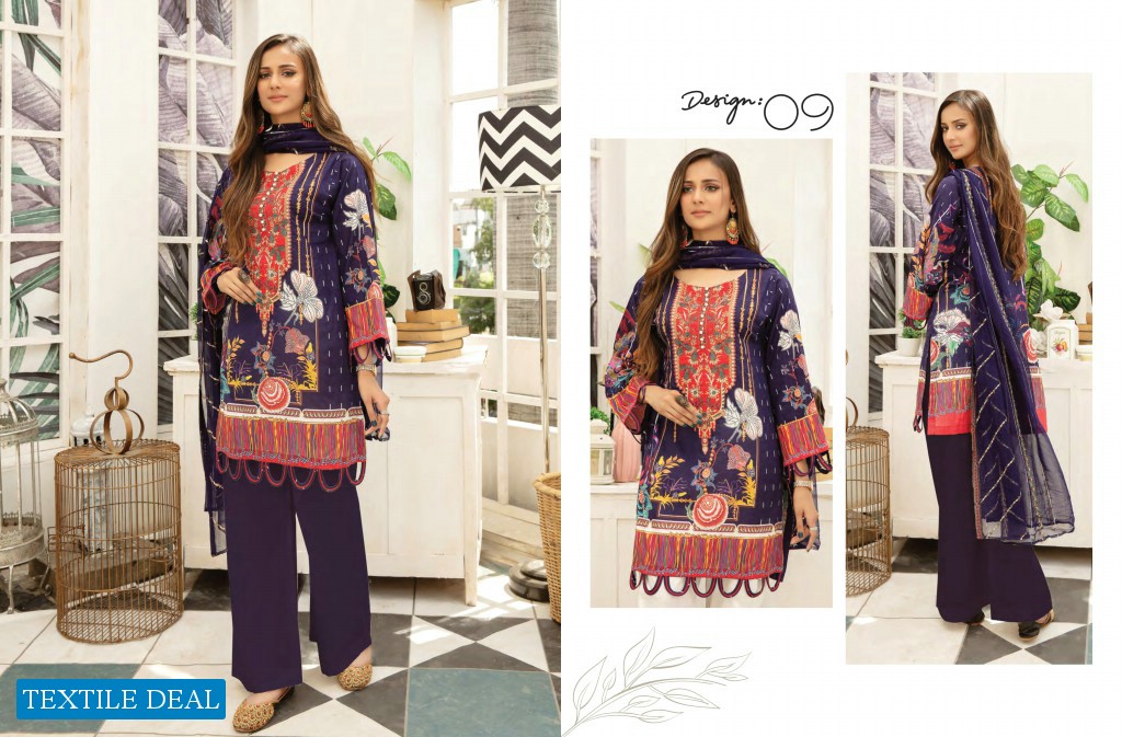 Adans Libas Hareer Digital Printed And Embroidered Suvic Chiffon Dupatta