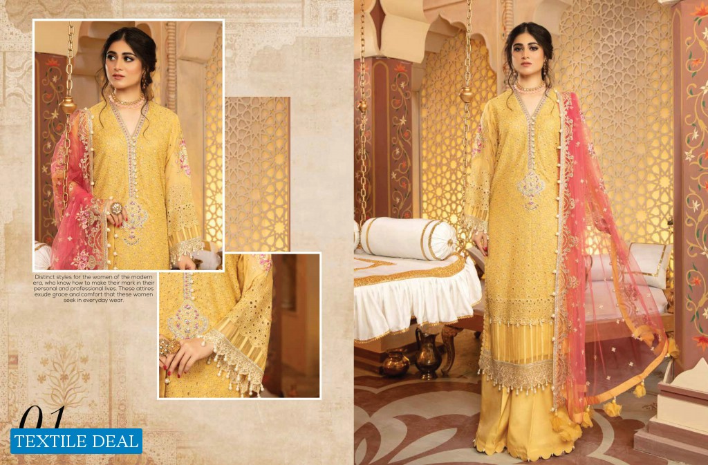 Adans Libas Raavia Luxury Schiffli Chiffon Pakistani Dress